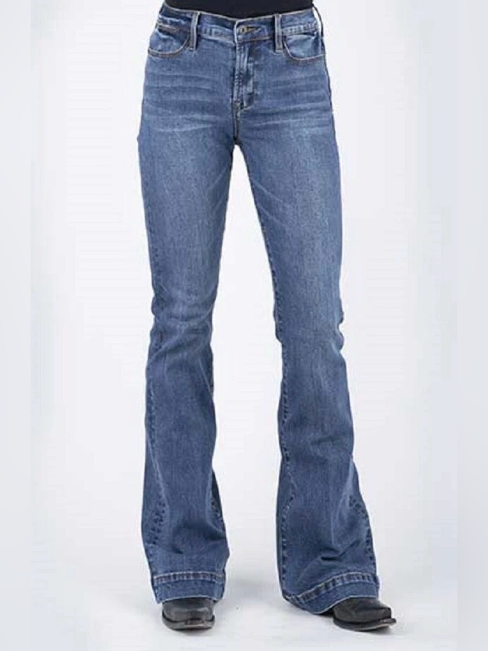 STETSON High Rise Flare Blue Jeans 6 Tall READ